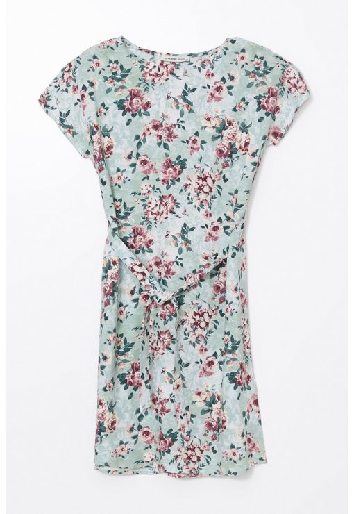 Rochie midi cu model floral si croiala in A-FEMEI/IMBRACAMINTE/Rochii-IMBRACAMINTE/Rochii