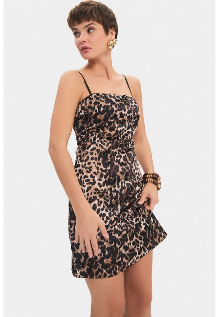Rochie mini cu animal print-FEMEI/IMBRACAMINTE/Rochii-IMBRACAMINTE/Rochii