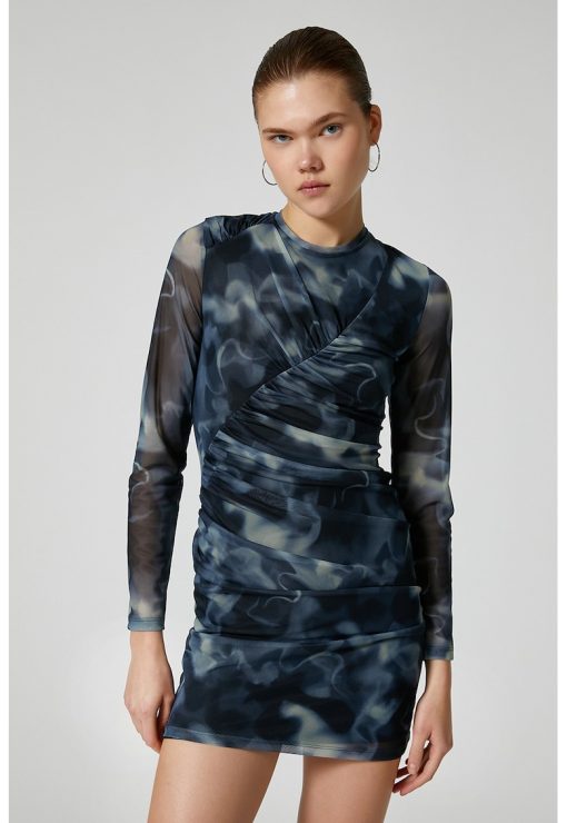 Rochie mini cu model tie-dyr-FEMEI/IMBRACAMINTE/Rochii-IMBRACAMINTE/Rochii