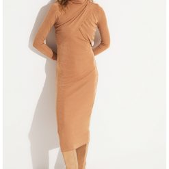 Rochie uni cu maneci lungi-FEMEI/IMBRACAMINTE/Rochii-IMBRACAMINTE/Rochii