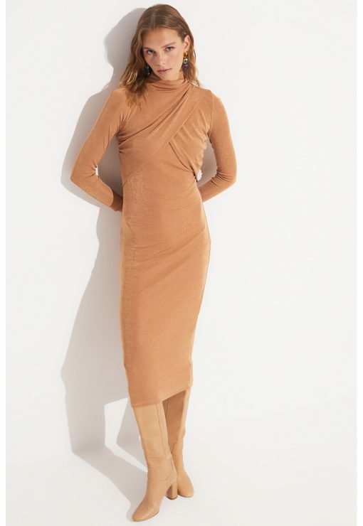 Rochie uni cu maneci lungi-FEMEI/IMBRACAMINTE/Rochii-IMBRACAMINTE/Rochii