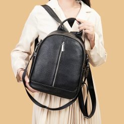 Rucsac de dama Isadora GT2740 piele naturala Negru 4