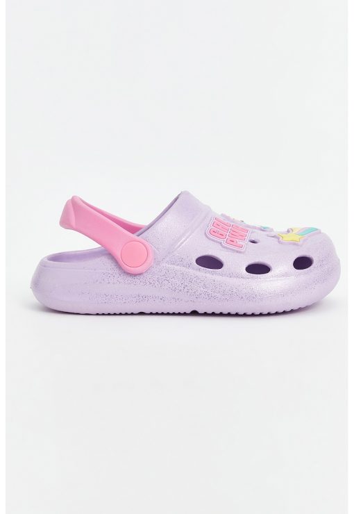 Saboti slingback cu aspect stralucitor-FETE/INCALTAMINTE/Papuci-INCALTAMINTE/Papuci