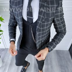 Sacou barbati in carouri slim fit B5604  12-5.1-Sacouri barbati