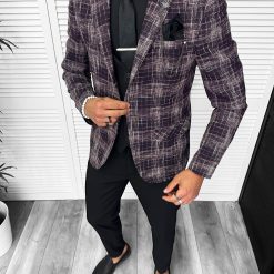 Sacou barbati slim fit grena 13197  111-2*-Sacouri barbati