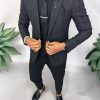 Sacou barbati slim fit gri in carouri 757 D2-5.3-Sacouri barbati