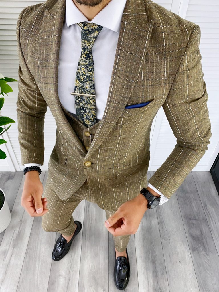 Sacou barbati slim fit maro 5362  N8-2.1-Sacouri barbati