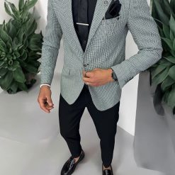 Sacou barbati slim fit verde 565  43-5-Sacouri barbati