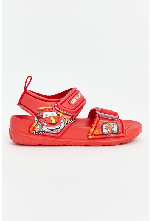 Sandale cu imprimeu si velcro-BAIETI/INCALTAMINTE/Sandale-INCALTAMINTE/Sandale