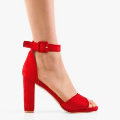 Sandale cu toc Ghideci Rosii 4