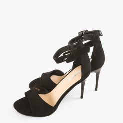 Sandale cu toc James Negre 4