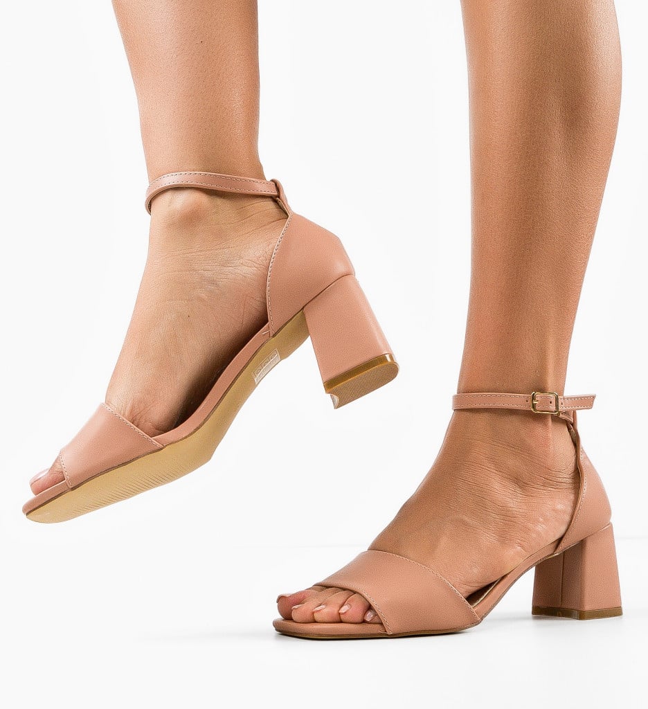 Sandale cu toc Mayare Nude-Sandale cu toc-Sandale cu toc