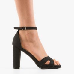 Sandale cu toc Saskia Negre 5