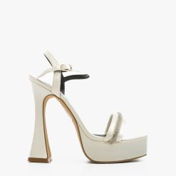 Sandale cu toc Wong Albe 2