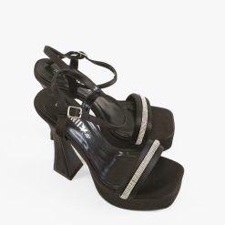 Sandale cu toc Wong Negre 4