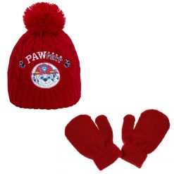 Set Caciula si Manusi  rosu - 50 - material 100% poliester - sezon: iarna-BAIETI/GENTI SI ACCESORII/Palarii