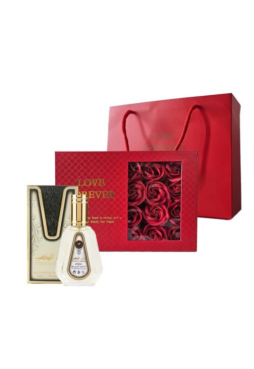 Set Charmet - Apa de Parfum  Turab Al Dhahab 50 ml si Cutie cu trandafiri-FEMEI/GENTI SI ACCESORII/Produse cosmetice-GENTI SI ACCESORII/Produse cosmetice