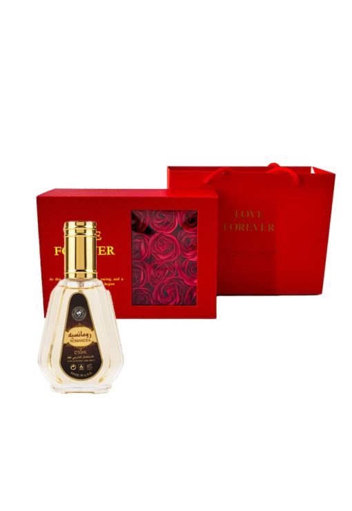 Set Surprizam Apa de Parfum  Romancea - 50 ml si Cutie cu trandafiri-FEMEI/GENTI SI ACCESORII/Produse cosmetice-GENTI SI ACCESORII/Produse cosmetice