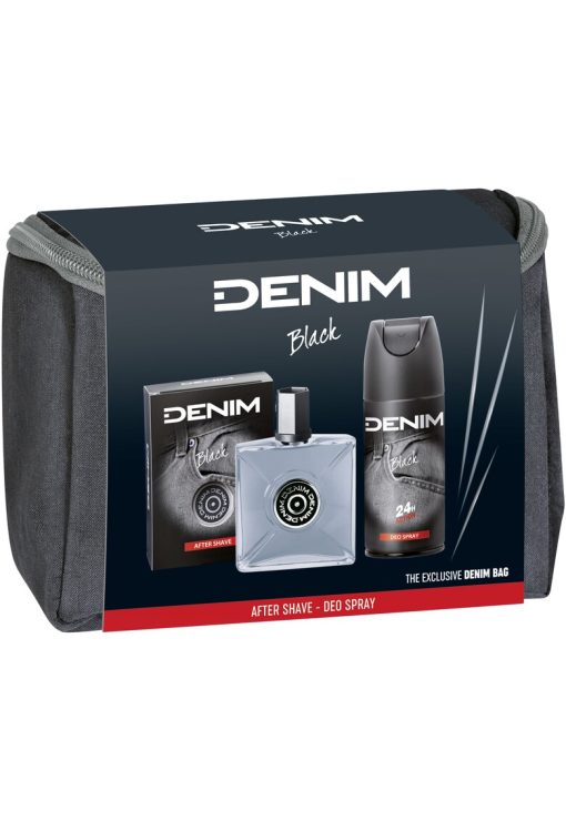 Set cadou  Black: Lotiune dupa ras - 100 ml + Deodorant Spray - 150 ml + Borseta-FEMEI/INGRIJIRE COSMETICA/Produse cosmetice-INGRIJIRE COSMETICA/Produse cosmetice