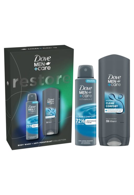 Set cadou  Men+Care Advanced: Spray Clean Comfort - 150ml + Gel de dus Dove Men+Care Clean Comfort - 250ml-BARBATI/INGRIJIRE COSMETICA/Ingrijire corp-INGRIJIRE COSMETICA/Ingrijire corp