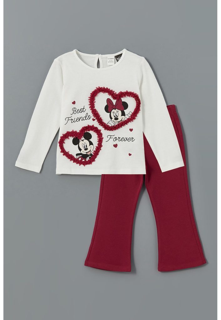 Set de bluza cu Minnie&Mickey Mouse si pantaloni evazati-FETE/IMBRACAMINTE/Seturi de imbracaminte-IMBRACAMINTE/Seturi de imbracaminte
