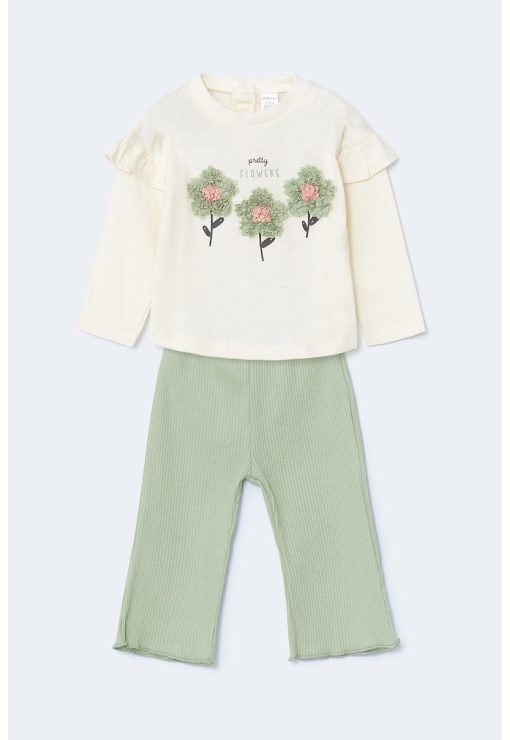 Set de bluza de bumbac si pantaloni - 2 piese-FETE/IMBRACAMINTE/Seturi de imbracaminte-IMBRACAMINTE/Seturi de imbracaminte
