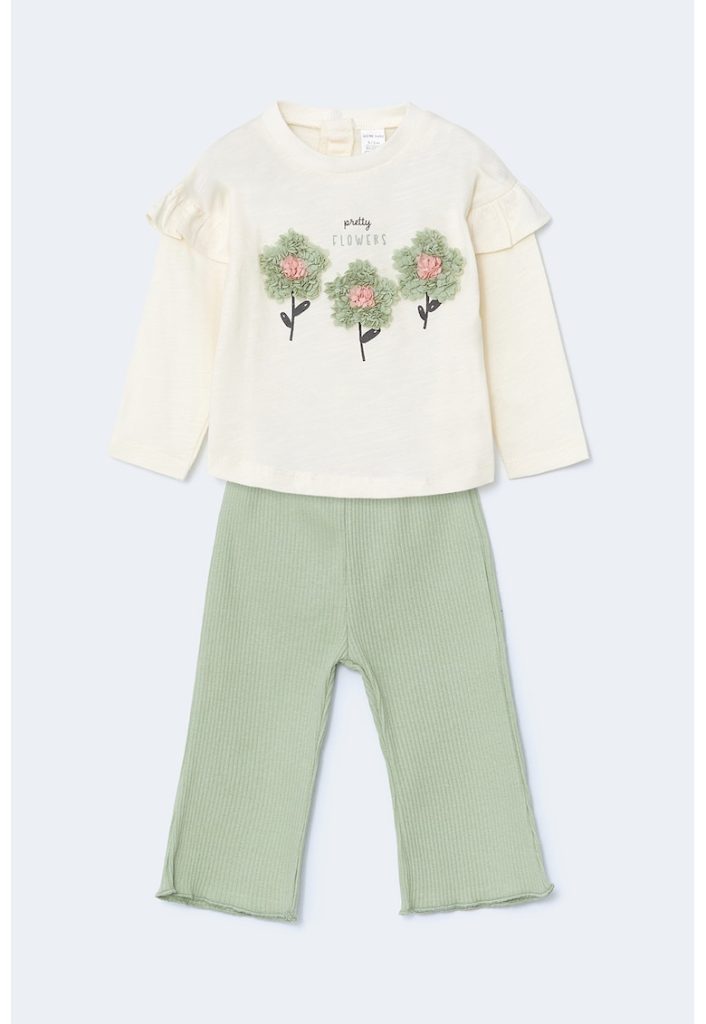 Set de bluza de bumbac si pantaloni - 2 piese-FETE/IMBRACAMINTE/Seturi de imbracaminte-IMBRACAMINTE/Seturi de imbracaminte