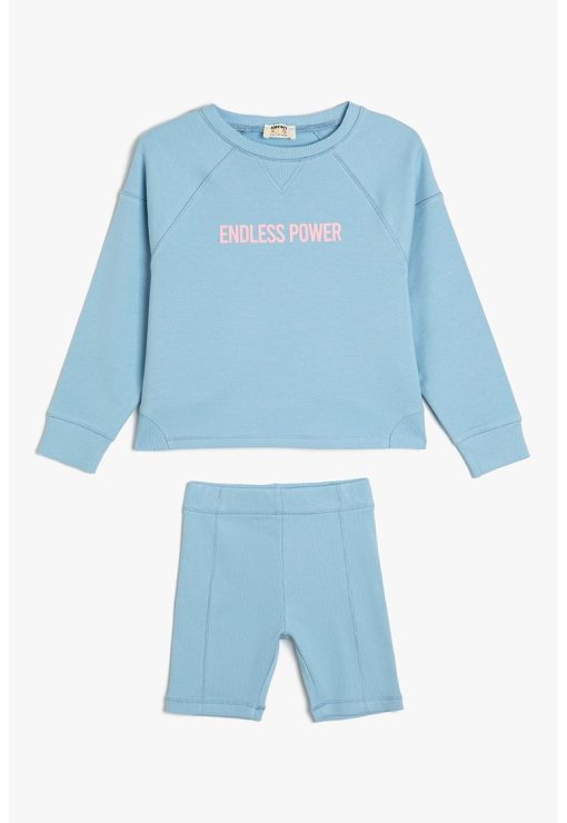 Set de bluza de trening din amestec de bumbac si pantaloni scurti-FETE/IMBRACAMINTE/Seturi de imbracaminte-IMBRACAMINTE/Seturi de imbracaminte