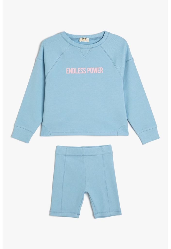 Set de bluza de trening din amestec de bumbac si pantaloni scurti-FETE/IMBRACAMINTE/Seturi de imbracaminte-IMBRACAMINTE/Seturi de imbracaminte
