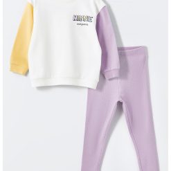Set de bluza si pantaloni de trening din amestec de bumbac-FETE/IMBRACAMINTE/Seturi de imbracaminte-IMBRACAMINTE/Seturi de imbracaminte