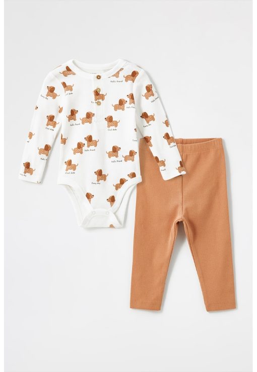 Set de body cu maneci lungi si pantaloni-BAIETI/IMBRACAMINTE/Seturi de imbracaminte-IMBRACAMINTE/Seturi de imbracaminte