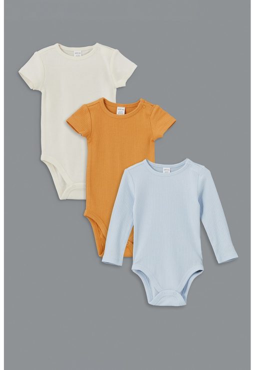 Set de body-uri striate cu model uni - 3 piese-BAIETI/IMBRACAMINTE/Seturi de imbracaminte-IMBRACAMINTE/Seturi de imbracaminte