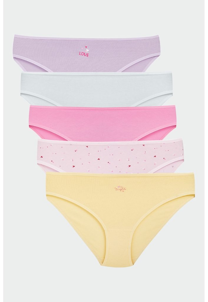 Set de chiloti din amestec de bumba - 5 perechi-FEMEI/IMBRACAMINTE/Lenjerie intima-IMBRACAMINTE/Lenjerie intima