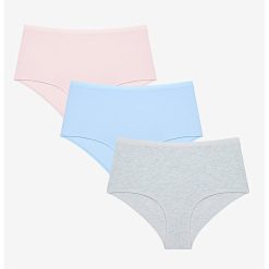 Set de chiloti din amestec de bumbac - 3 perechi-FEMEI/IMBRACAMINTE/Lenjerie intima-IMBRACAMINTE/Lenjerie intima