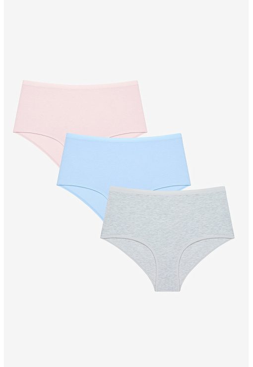 Set de chiloti din amestec de bumbac - 3 perechi-FEMEI/IMBRACAMINTE/Lenjerie intima-IMBRACAMINTE/Lenjerie intima