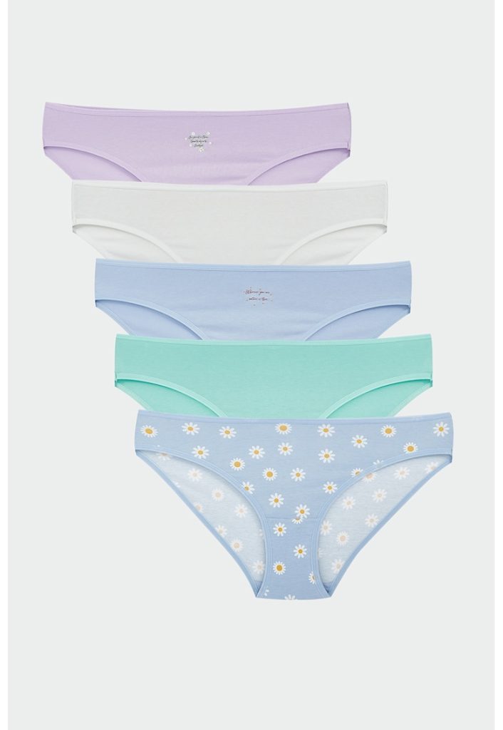 Set de chiloti din amestec de bumbac - 5 perechi-FEMEI/IMBRACAMINTE/Lenjerie intima-IMBRACAMINTE/Lenjerie intima