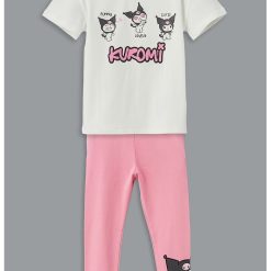Set de colanti si tricou cu imprimeu - 2 Piese-FETE/IMBRACAMINTE/Seturi de imbracaminte-IMBRACAMINTE/Seturi de imbracaminte