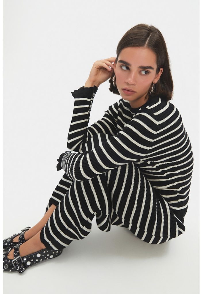Set de fusta midi cu dungi si bluza-FEMEI/IMBRACAMINTE/Seturi imbracaminte-IMBRACAMINTE/Seturi imbracaminte