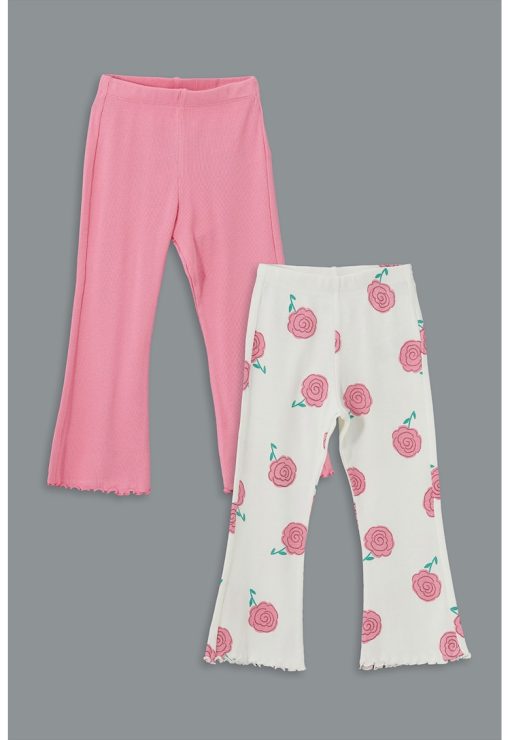 Set de pantaloni din amestec de bumbac - 2 Piese-FETE/IMBRACAMINTE/Blugi-IMBRACAMINTE/Blugi