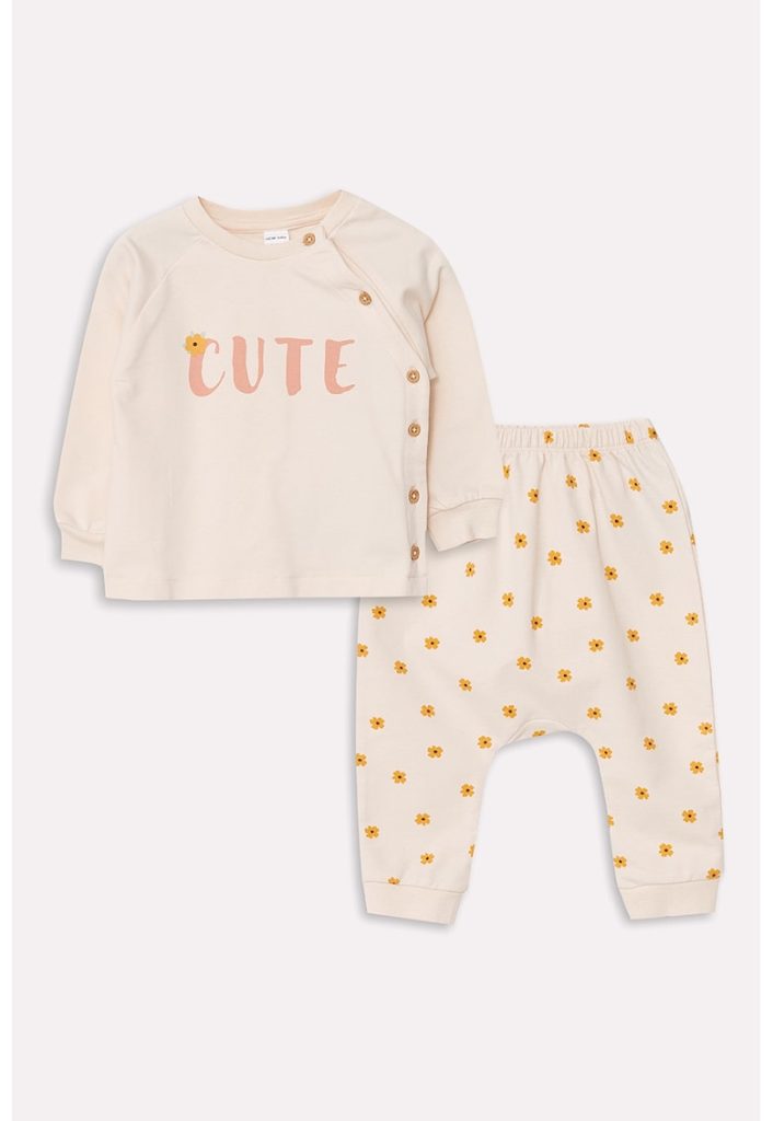 Set de pantaloni si bluza de trening din amestec d ebumbac-FETE/IMBRACAMINTE/Seturi de imbracaminte-IMBRACAMINTE/Seturi de imbracaminte