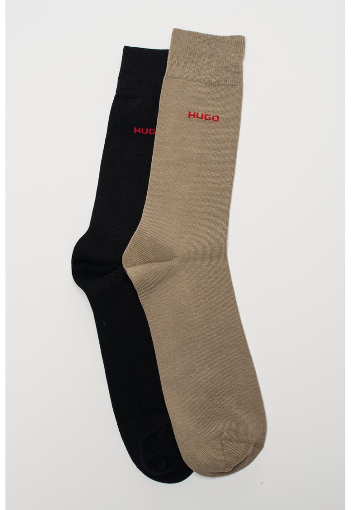 Set de sosete lungi cu detaliu cu logo discret - 2 perechi-BARBATI/IMBRACAMINTE/Dresuri si sosete-IMBRACAMINTE/Dresuri si sosete