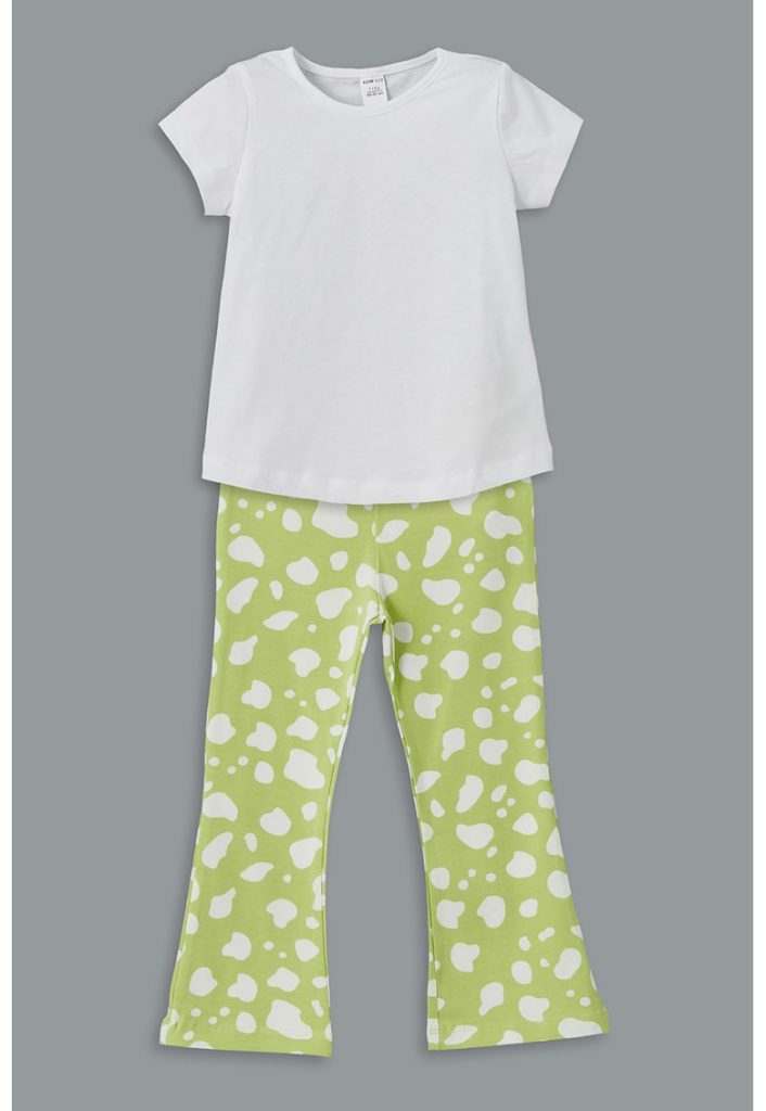 Set de tricou si pantaloni cu model floral-FETE/IMBRACAMINTE/Seturi de imbracaminte-IMBRACAMINTE/Seturi de imbracaminte