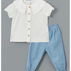 Set de tricou si pantaloni din bumbac - 2 perechi-FETE/IMBRACAMINTE/Seturi de imbracaminte-IMBRACAMINTE/Seturi de imbracaminte