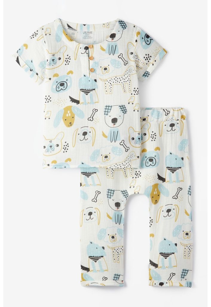 Set de tricou si pantaloni din bumbac cu imprimeu-FETE/IMBRACAMINTE/Seturi de imbracaminte-IMBRACAMINTE/Seturi de imbracaminte