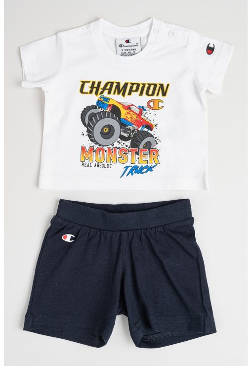Set de tricou si pantaloni scurti cu imprimeu cu masina - 2 piese-BAIETI/IMBRACAMINTE/Seturi de imbracaminte-IMBRACAMINTE/Seturi de imbracaminte