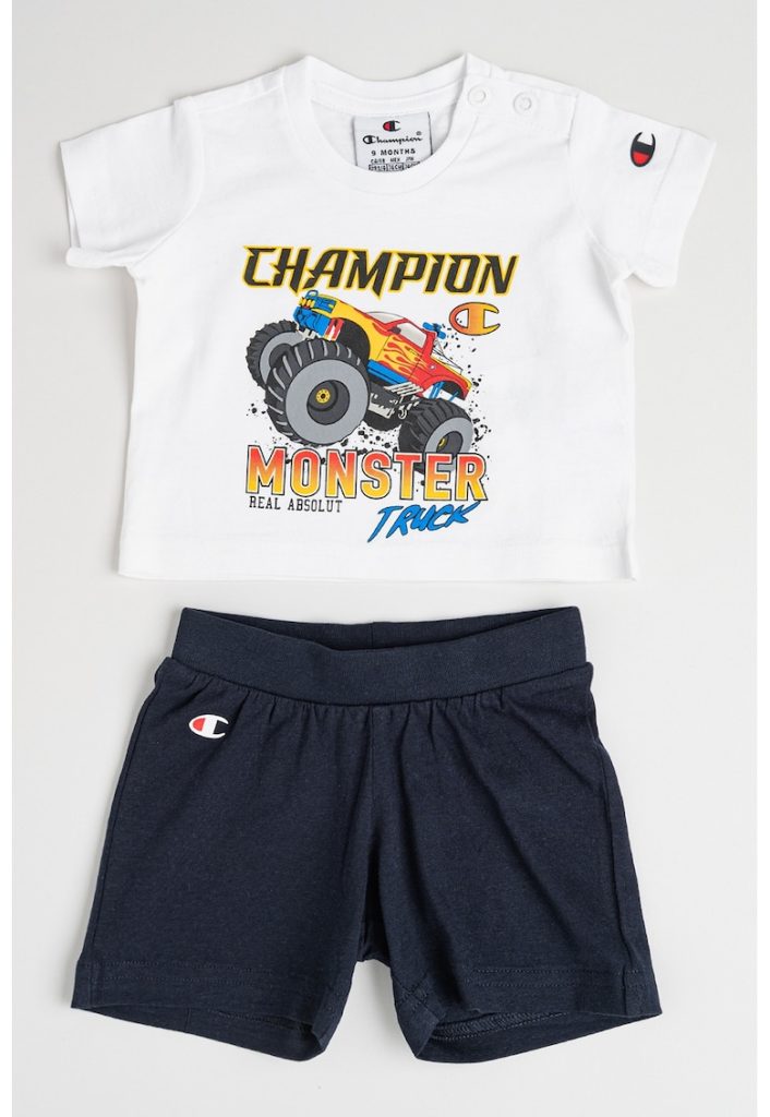 Set de tricou si pantaloni scurti cu imprimeu cu masina - 2 piese-BAIETI/IMBRACAMINTE/Seturi de imbracaminte-IMBRACAMINTE/Seturi de imbracaminte