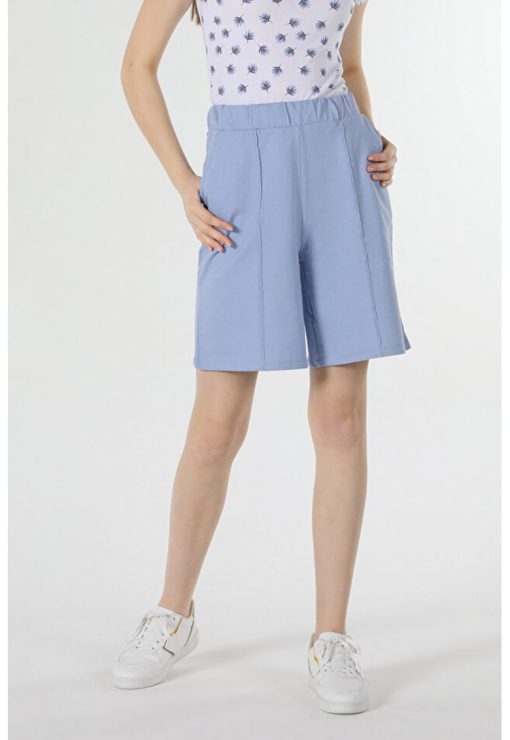 Short / Pantaloni Scurti De Dama Albastru Regular Fit-FEMEI/IMBRACAMINTE/Pantaloni si colanti-IMBRACAMINTE/Pantaloni si colanti