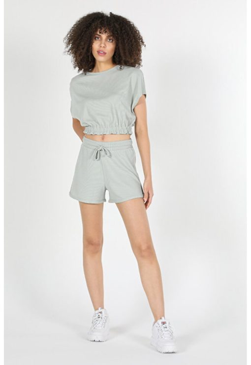 Short / Pantaloni Scurti De Dama-Verde Regular Fit-FEMEI/IMBRACAMINTE/Pantaloni si colanti-IMBRACAMINTE/Pantaloni si colanti