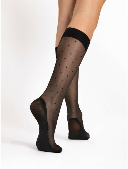 Sosete lungi cu talpa intarita si efect de masaj Fiore Dots Massage 20 den-FEMEI