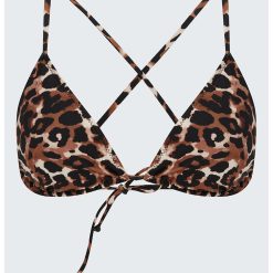 Sutien de baie cu cupe triunghiulare si animal print-FEMEI/IMBRACAMINTE/Costume de baie-IMBRACAMINTE/Costume de baie
